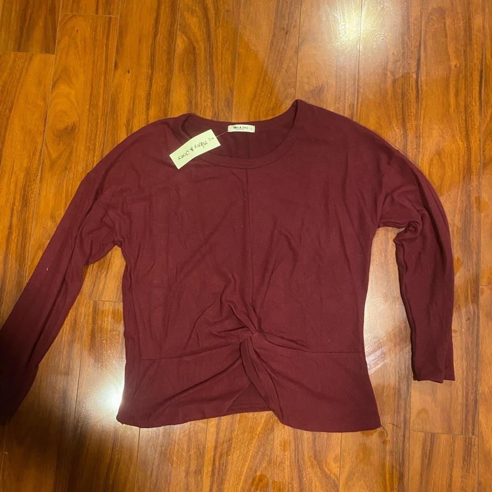 Maroon colored sweater by Mikey & Joey